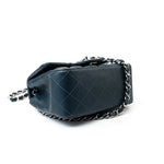 CHANEL Handbag Blue Navy Blue Caviar Quilted Mini Square Single Flap Silver Hardware -Knockoff
