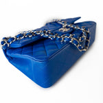 CHANEL Handbag Blue Royal Blue Lambskin Quilted Classic Flap Medium Silver Hardware -Knockoff
