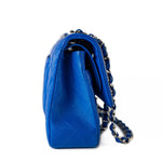 CHANEL Handbag Blue Royal Blue Lambskin Quilted Classic Flap Medium Silver Hardware -Knockoff
