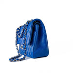 CHANEL Handbag Blue Royal Blue Lambskin Quilted Classic Flap Medium Silver Hardware -Knockoff
