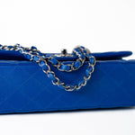 CHANEL Handbag Blue Royal Blue Lambskin Quilted Classic Flap Medium Silver Hardware -Knockoff
