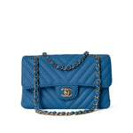 CHANEL Handbag Blue Sky Blue Caviar Chevron Classic Flap Small Light Gold Hardware -Knockoff
