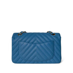 CHANEL Handbag Blue Sky Blue Caviar Chevron Classic Flap Small Light Gold Hardware -Knockoff
