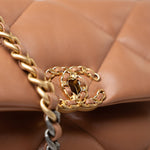 CHANEL Handbag Brown 21P Caramel Lambskin Quilted 19 Flap Small Mixed Hardware -Knockoff
