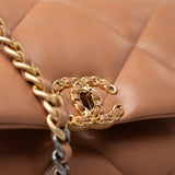 CHANEL Handbag Brown 21P Caramel Lambskin Quilted 19 Flap Small Mixed Hardware -Knockoff
