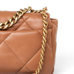 CHANEL Handbag Brown 21P Caramel Lambskin Quilted 19 Flap Small Mixed Hardware -Knockoff
