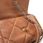 CHANEL Handbag Brown 21P Caramel Lambskin Quilted 19 Flap Small Mixed Hardware -Knockoff
