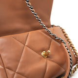 CHANEL Handbag Brown 21P Caramel Lambskin Quilted 19 Flap Small Mixed Hardware -Knockoff
