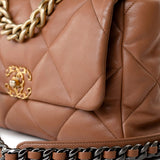 CHANEL Handbag Brown 21P Large Caramel Lambskin Quilted 19 Flap Mixed Hardware -Knockoff
