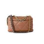 CHANEL Handbag Brown 21P Large Caramel Lambskin Quilted 19 Flap Mixed Hardware -Knockoff
