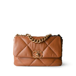 CHANEL Handbag Brown 22A Caramel Lambskin Quilted Small 19 Flap Mixed Hardware -Knockoff
