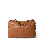 CHANEL Handbag Brown 23B Caramel Lambskin Quilted 19 Flap Small Mixed Hardware -Knockoff
