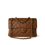 CHANEL Handbag Brown Brown Lambskin Double Faced Flap Bag Gold Hardware -Knockoff
