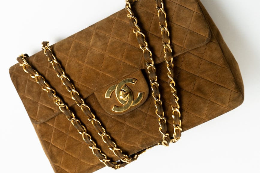 CHANEL Handbag Brown Vintage Tan/Brown Suede Quilted Jumbo XL Single Flap 24k GHW -Knockoff
