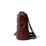 CHANEL Handbag Burgundy Burgundy Aged Calfskin Quilted Gabrielle Hobo Bag Small Mixed Hardware -Knockoff
