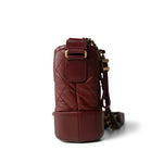 CHANEL Handbag Burgundy Burgundy Aged Calfskin Quilted Gabrielle Hobo Bag Small Mixed Hardware -Knockoff
