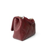 CHANEL Handbag Burgundy Easy Carry Flap Burgundy Lambskin Quilted Light Gold Hardware -Knockoff
