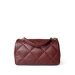 CHANEL Handbag Burgundy Easy Carry Flap Burgundy Lambskin Quilted Light Gold Hardware -Knockoff
