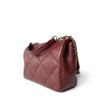 CHANEL Handbag Burgundy Easy Carry Flap Burgundy Lambskin Quilted Light Gold Hardware -Knockoff
