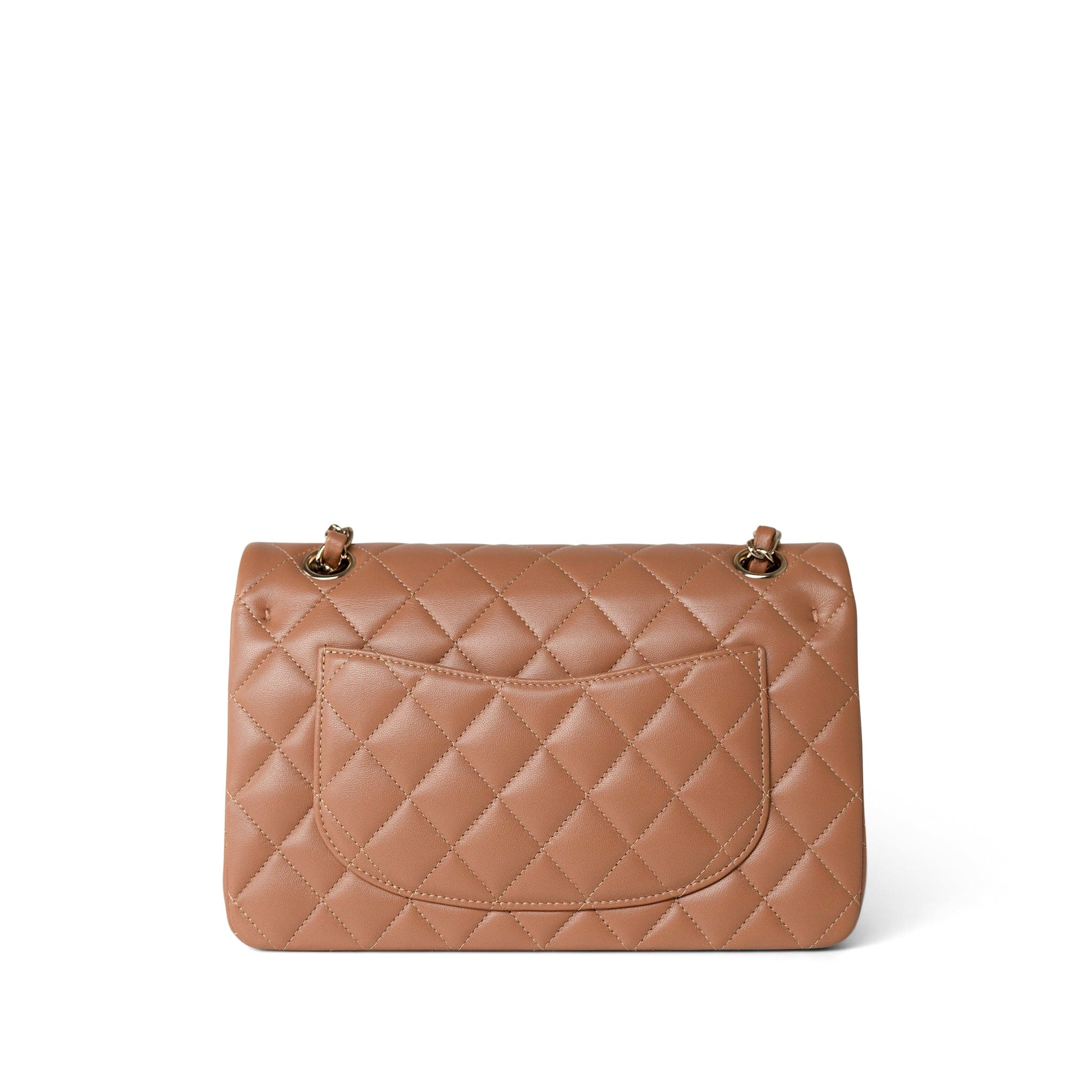 CHANEL Handbag Caramel 22S Caramel Lambskin Quilted Classic Flap Small Light Gold Hardware -Knockoff
