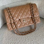 CHANEL Handbag Chanel 18S Dark Beige Caviar Quilted Classic Flap Jumbo LGHW -Knockoff
