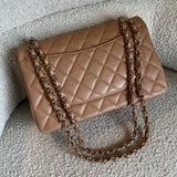 CHANEL Handbag Chanel 18S Dark Beige Caviar Quilted Classic Flap Jumbo LGHW -Knockoff
