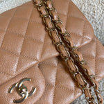 CHANEL Handbag Chanel 18S Dark Beige Caviar Quilted Classic Flap Jumbo LGHW -Knockoff
