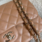 CHANEL Handbag Chanel 18S Dark Beige Caviar Quilted Classic Flap Jumbo LGHW -Knockoff
