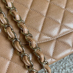 CHANEL Handbag Chanel 18S Dark Beige Caviar Quilted Classic Flap Jumbo LGHW -Knockoff
