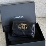 CHANEL Handbag Chanel 19 Flap Lambskin Coin Purse Black -Knockoff
