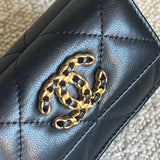 CHANEL Handbag Chanel 19 Flap Lambskin Coin Purse Black -Knockoff
