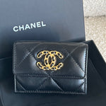 CHANEL Handbag Chanel 19 Flap Lambskin Coin Purse Black -Knockoff
