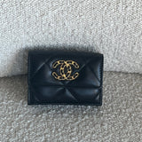 CHANEL Handbag Chanel 19 Flap Lambskin Coin Purse Black -Knockoff
