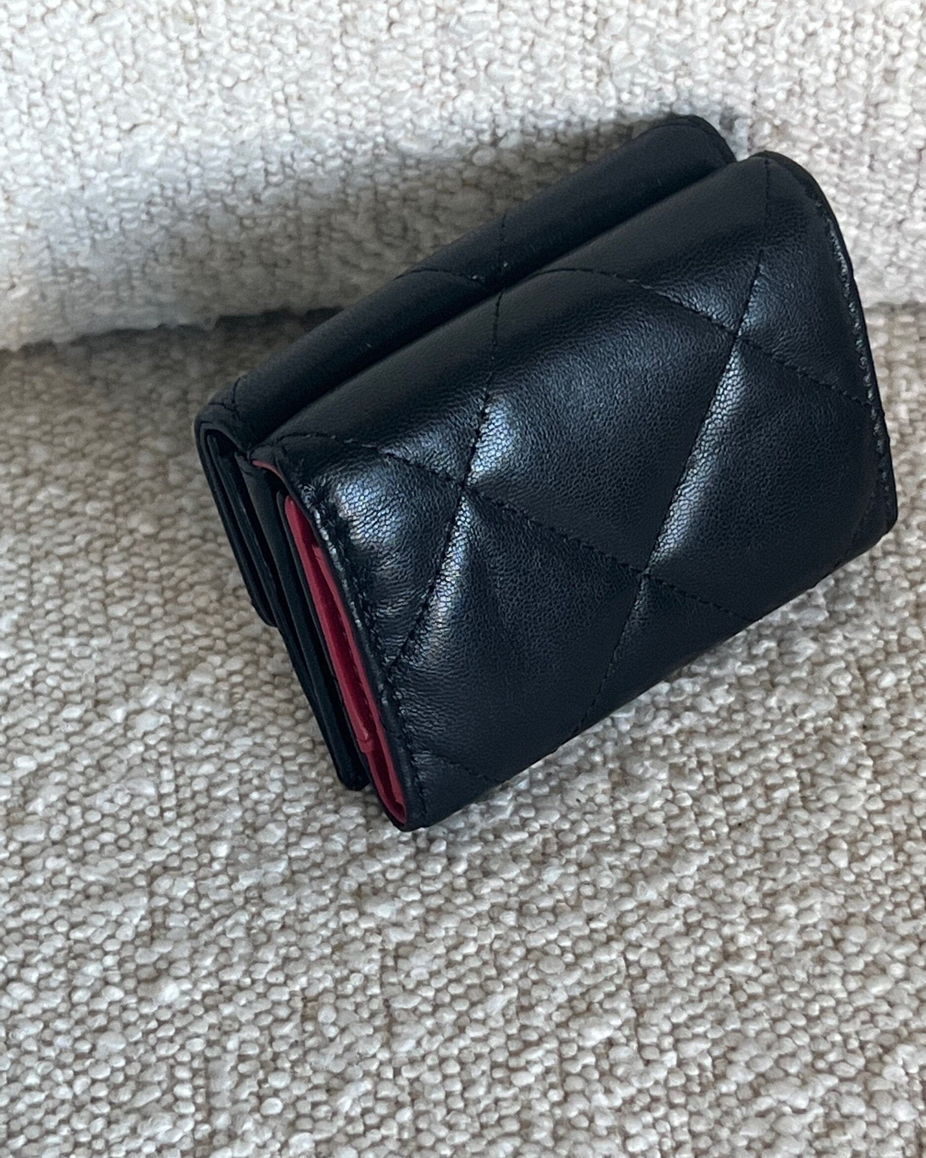 CHANEL Handbag Chanel 19 Flap Lambskin Coin Purse Black -Knockoff
