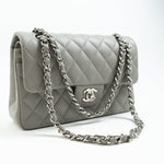 CHANEL Handbag Chanel 19B Grey Lambskin Quilted Classic Flap Small SHW -Knockoff
