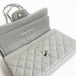 CHANEL Handbag Chanel 19B Grey Lambskin Quilted Classic Flap Small SHW -Knockoff
