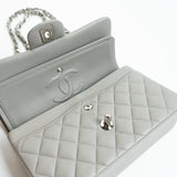 CHANEL Handbag Chanel 19B Grey Lambskin Quilted Classic Flap Small SHW -Knockoff
