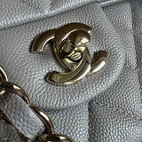 CHANEL Handbag Chanel 21A Grey Caviar Quilted Medium Classic Flap LGHW -Knockoff
