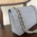 CHANEL Handbag Chanel 21A Grey Caviar Quilted Medium Classic Flap LGHW -Knockoff
