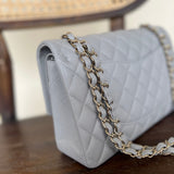 CHANEL Handbag Chanel 21A Grey Caviar Quilted Medium Classic Flap LGHW -Knockoff
