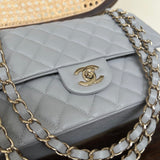 CHANEL Handbag Chanel 21A Grey Caviar Quilted Medium Classic Flap LGHW -Knockoff
