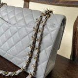 CHANEL Handbag Chanel 21A Grey Caviar Quilted Medium Classic Flap LGHW -Knockoff
