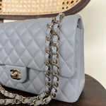 CHANEL Handbag Chanel 21A Grey Caviar Quilted Medium Classic Flap LGHW -Knockoff
