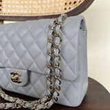 CHANEL Handbag Chanel 21A Grey Caviar Quilted Medium Classic Flap LGHW -Knockoff
