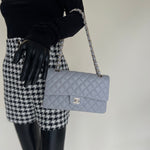 CHANEL Handbag Chanel 21A Grey Caviar Quilted Medium Classic Flap LGHW -Knockoff
