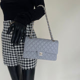 CHANEL Handbag Chanel 21A Grey Caviar Quilted Medium Classic Flap LGHW -Knockoff
