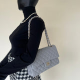 CHANEL Handbag Chanel 21A Grey Caviar Quilted Medium Classic Flap LGHW -Knockoff
