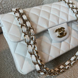 CHANEL Handbag Chanel 21A White Caviar Quilted Classic Flap Small LGHW -Knockoff
