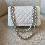 CHANEL Handbag Chanel 21A White Caviar Quilted Classic Flap Small LGHW -Knockoff
