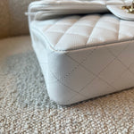 CHANEL Handbag Chanel 21A White Caviar Quilted Classic Flap Small LGHW -Knockoff
